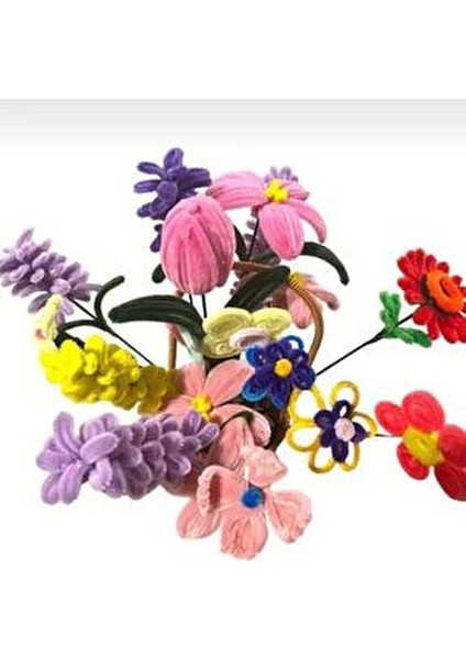 100LÜ Şönil, Eğitici Şönil, Tüylü Tel, Peluş Tel, Kadife Şönil, El Işi Malzemesi 30CM Karışık fiyatları