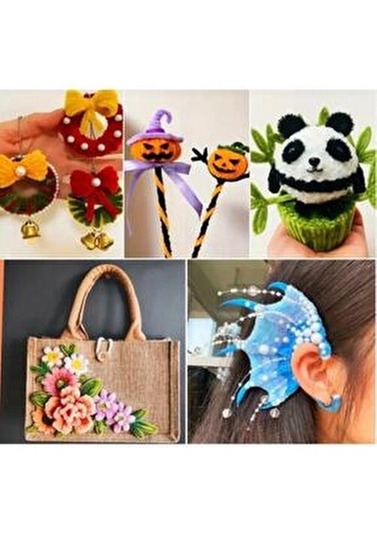 100LÜ Şönil, Eğitici Şönil, Tüylü Tel, Peluş Tel, Kadife Şönil, El Işi Malzemesi 30CM Karışık modelleri