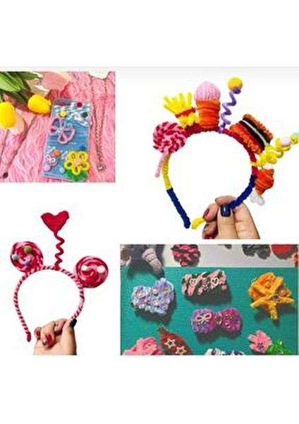 100LÜ Şönil, Eğitici Şönil, Tüylü Tel, Peluş Tel, Kadife Şönil, El Işi Malzemesi 30CM Karışık indirimleri