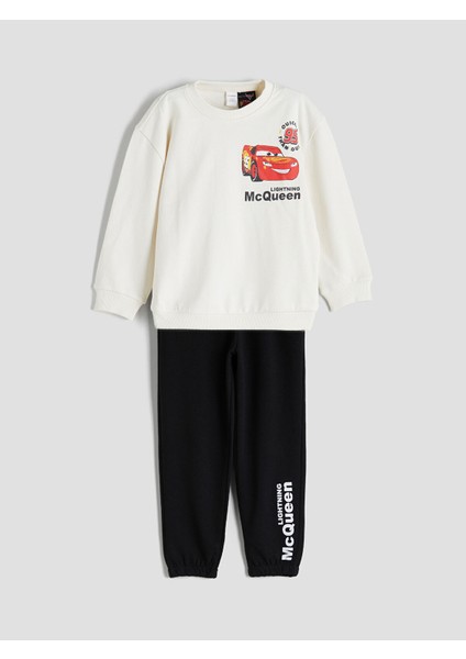 Yeni Sezon Bisiklet Yaka Uzun Kollu Arabalar Baskılı Erkek Bebek Sweatshirt ve Eşofman Alt 2'li Takım fiyatları