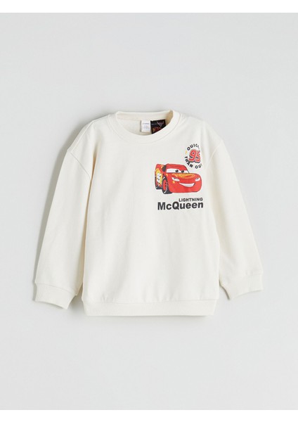 Yeni Sezon Bisiklet Yaka Uzun Kollu Arabalar Baskılı Erkek Bebek Sweatshirt ve Eşofman Alt 2'li Takım modelleri