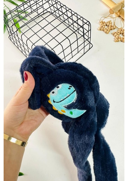 Dino Detaylı Pelüş Kız Çocuk kulaklık - Lacivert fiyatları