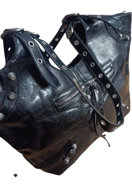 Klasik Kadın Omuz Çantaları ,oem Le Cagole Perçin Tote Çanta , Büyük Kapasiteli Kadınlar Için Pu Deri Çanta indirimleri