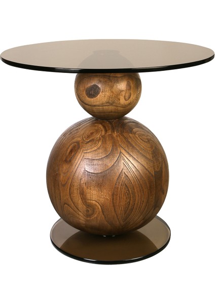 Grandpa Bronz Ahşap Yan Sehpa