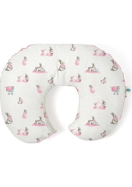 Bebe Lapin Rose Müslin Bebek Emzirme Destek Yastığı