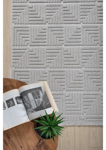 Liya Iskandinav Bukle Halı Salon Oturma Odası Yatak Odası Koridor Halısı Yolluk Gri Halı