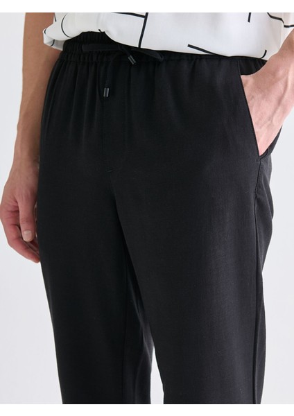 Yeni Sezon Standart Kalıp Keten Görünümlü Erkek Pantolon modelleri