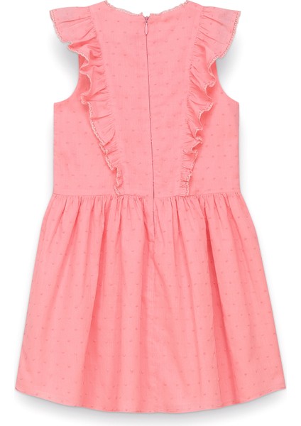 Koyu Pembe Fırfırlı Kolsuz Kız Çocuk Elbise fiyatları