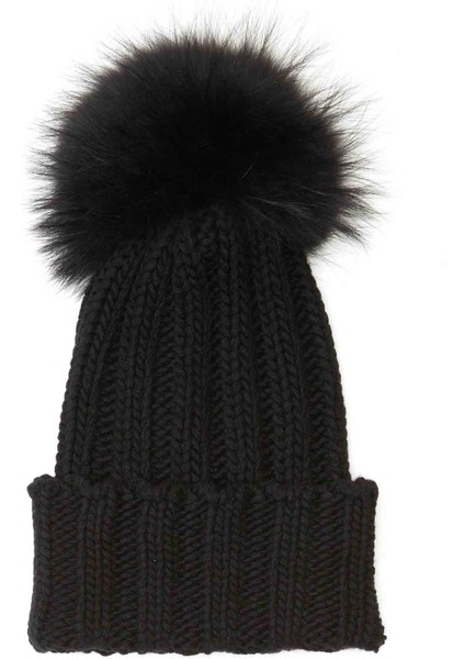 Siyah Kadın Kaşmir Bere