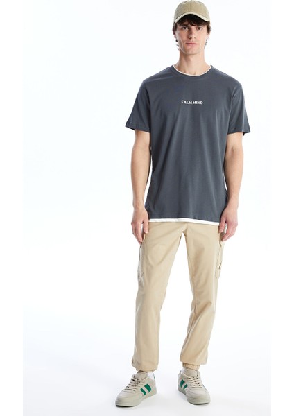 Yeni Sezon Standart Kalıp Gabardin Erkek Kargo Pantolon