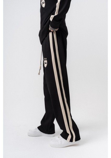 Erkek Şerit Detaylı Modal Baggy Eşofman Altı Siyah modelleri