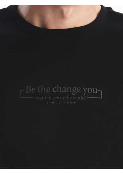 Yeni Sezon Bisiklet Yaka Baskılı Erkek Kalın Sweatshirt modelleri