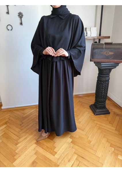 Siyah Pelerinli Elbise 5084 modelleri