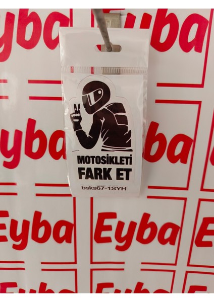 Motorsikleti Fark Et 12X7 cm Baskes 1 Adet Renkli Baskı Sticker, Karavan,otomobil,motorsiklet