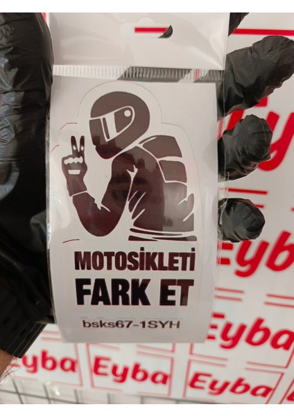 Motorsikleti Fark Et 12X7 cm Baskes 1 Adet Renkli Baskı Sticker, Karavan,otomobil,motorsiklet fiyatları