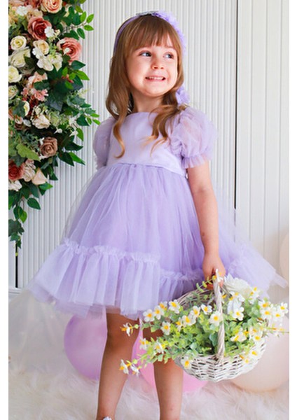 Kız Bebek Elbise Kız Çocuk Elbise Doğum Günü Parti Düğün Elbise Dantelli Kısa Kol Astarlı Elbise modelleri