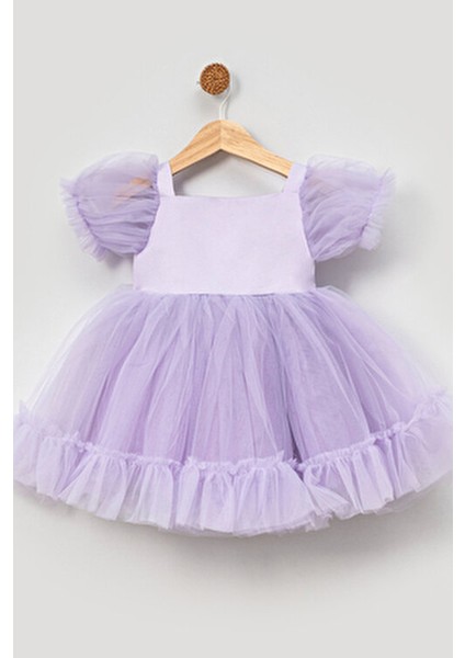 Kız Bebek Elbise Kız Çocuk Elbise Doğum Günü Parti Düğün Elbise Dantelli Kısa Kol Astarlı Elbise