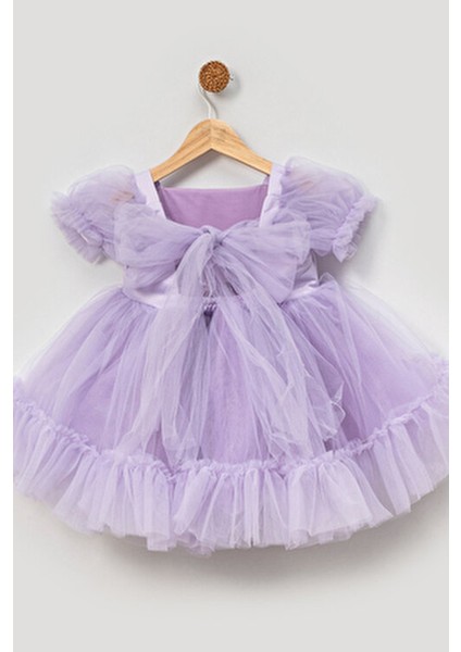 Kız Bebek Elbise Kız Çocuk Elbise Doğum Günü Parti Düğün Elbise Dantelli Kısa Kol Astarlı Elbise