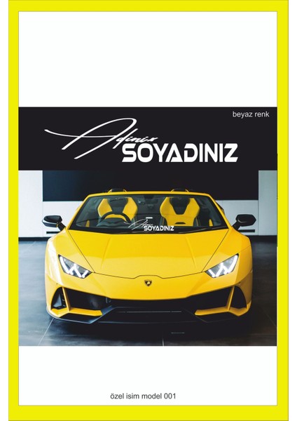 Isme Özel Yeni Trend 001 Ön Cam Yazısı - Oto Sticker - Karavan Sticker -