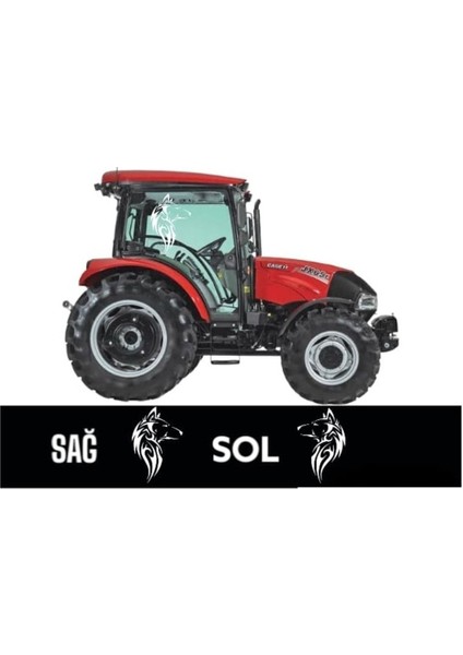Traktör Yan Kapı Uzun Kurt Sağ - Sol Sticker