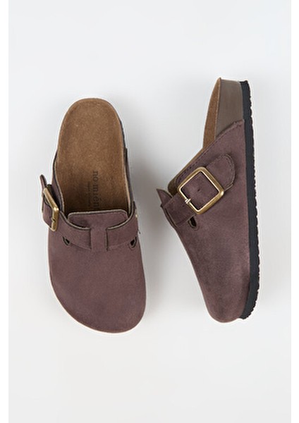 Nomiento Cancun Kadın Vegan Deri Tokalı Kahve Sabo Terlik fiyatları