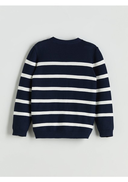 Yeni Sezon V Yaka Çizgili Erkek Çocuk Triko Hırka modelleri