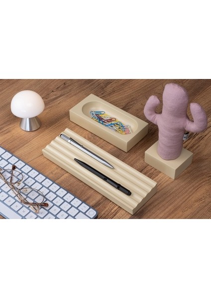 Kayigo Woody Krem Üçlü Ofis Seti - Pembe Cactus fiyatları