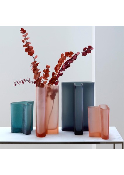 Grey Blue Küçük Boy Cam Vazo modelleri