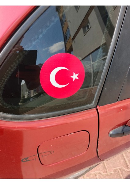 Oval Bayrak 12X12 cm Baskes 1 Adet Renkli Baskı Sticker,bisiklet, Karavan,otomobil,motosiklet