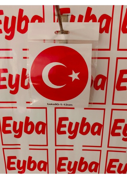 Oval Bayrak 12X12 cm Baskes 1 Adet Renkli Baskı Sticker,bisiklet, Karavan,otomobil,motosiklet