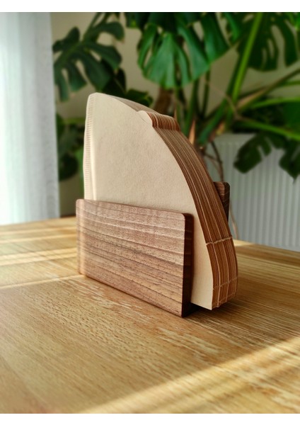 Peçetelik Kahve Filtresi Tutucu Ceviz Ağacından El Yapımı -Napkin and Coffee Filter Holder Handmade From Walnut Wood fiyatları