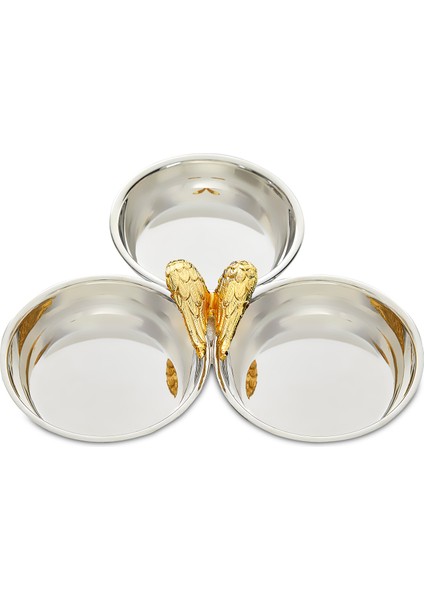 Jophiel Gümüş 3 Bölmeli Sunum Tabağı