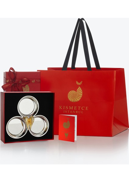 Jophiel Gümüş 3 Bölmeli Sunum Tabağı