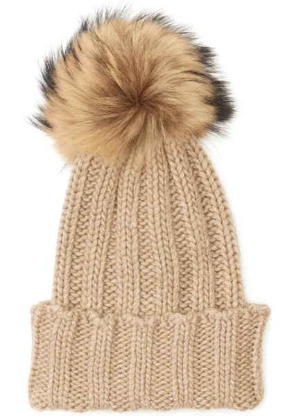 Bej Kadın Kaşmir Bere