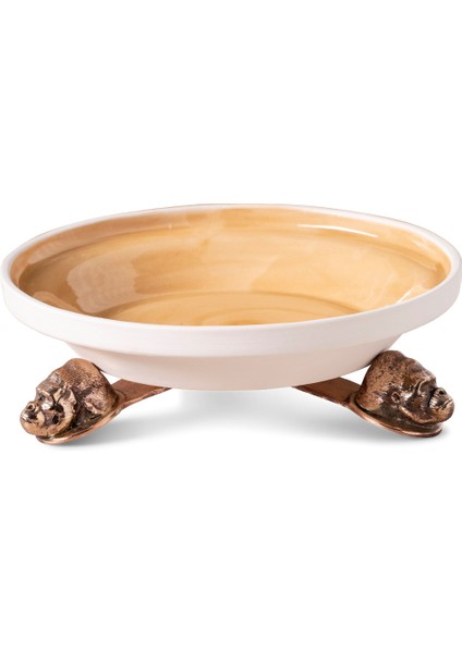 Gorilla Goril Figürlü Trio Karamel Bronz Seramik Meze Tabağı