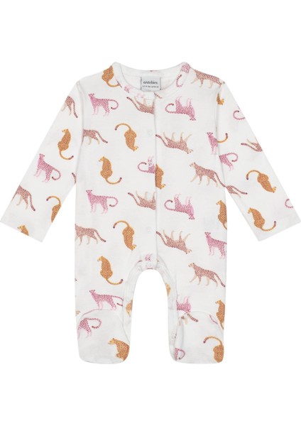 Pembe Çita Beyaz Kız Bebek Tulum