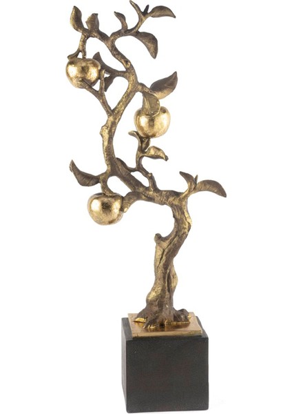 Siyah Kaideli Antik Gold Metal Ağaç Dekoru