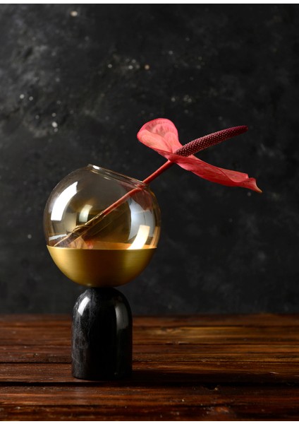 Ola Siyah Mermer Detaylı Cam Vazo 15 x 26 cm fiyatları