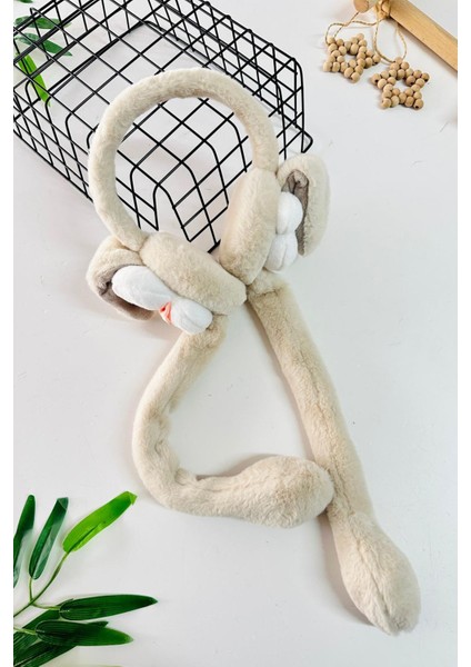 Tavşak Home Detaylı Kız Çocuk Haraketli kulaklık - Krem