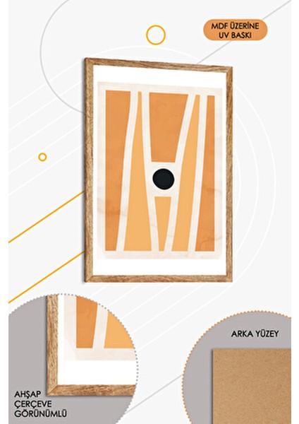 3 Parça Soyut Doğa ve Organik Formlar Temalı Ahşap Çerçeve Görünümlü Mdf Tablo Seti modelleri