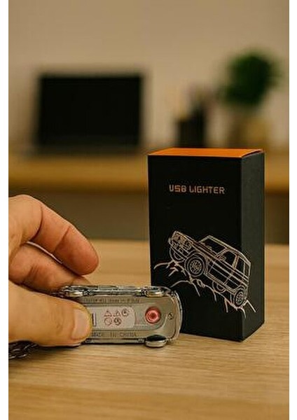 Lüks Araba Tasarımlı USB Elektronik Çakmak – Şarjlı, Anahtarlık Model