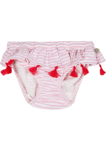 Renkli Püsküllü Koton Kız Bebek Bikini Altı