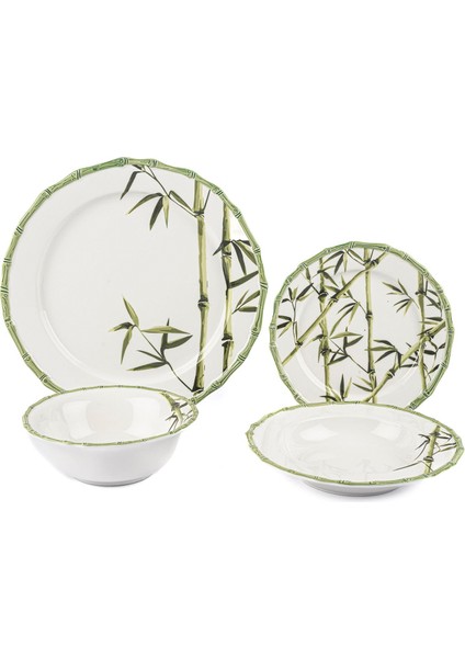 Bamboo 24 Parça Porselen Yemek Takımı