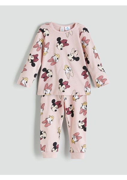 Yeni Sezon Minnie Mouse Baskılı Kız Bebek Pijama Takım