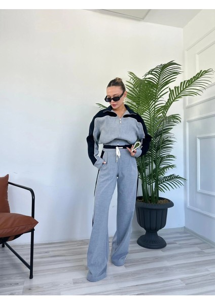 Kadın Crop Hırka Gri fırsatları