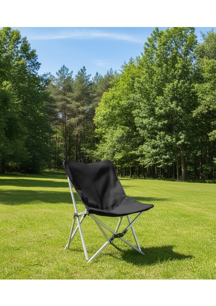Portatif Alüminyum Katlanır Kamp Sadalyesi Siyah