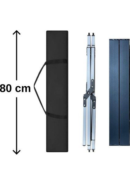 Portatif Alüminyum Kamp Masası Siyah 60x82x48cm