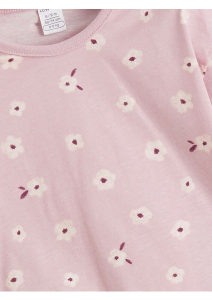 Yeni Sezon Bisiklet Yaka Çiçekli Kız Bebek Pijama Takımı modelleri