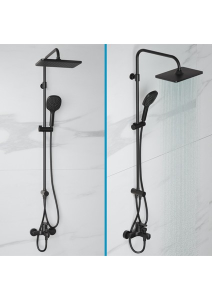 Mode S Rain Duş Sistemi + Lento Banyo Bataryası 2 Parça Set – Mat Siyah fiyatları