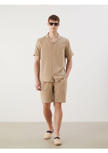 Yeni Sezon Slim Fit Beli Bağlama Detaylı Erkek Şort